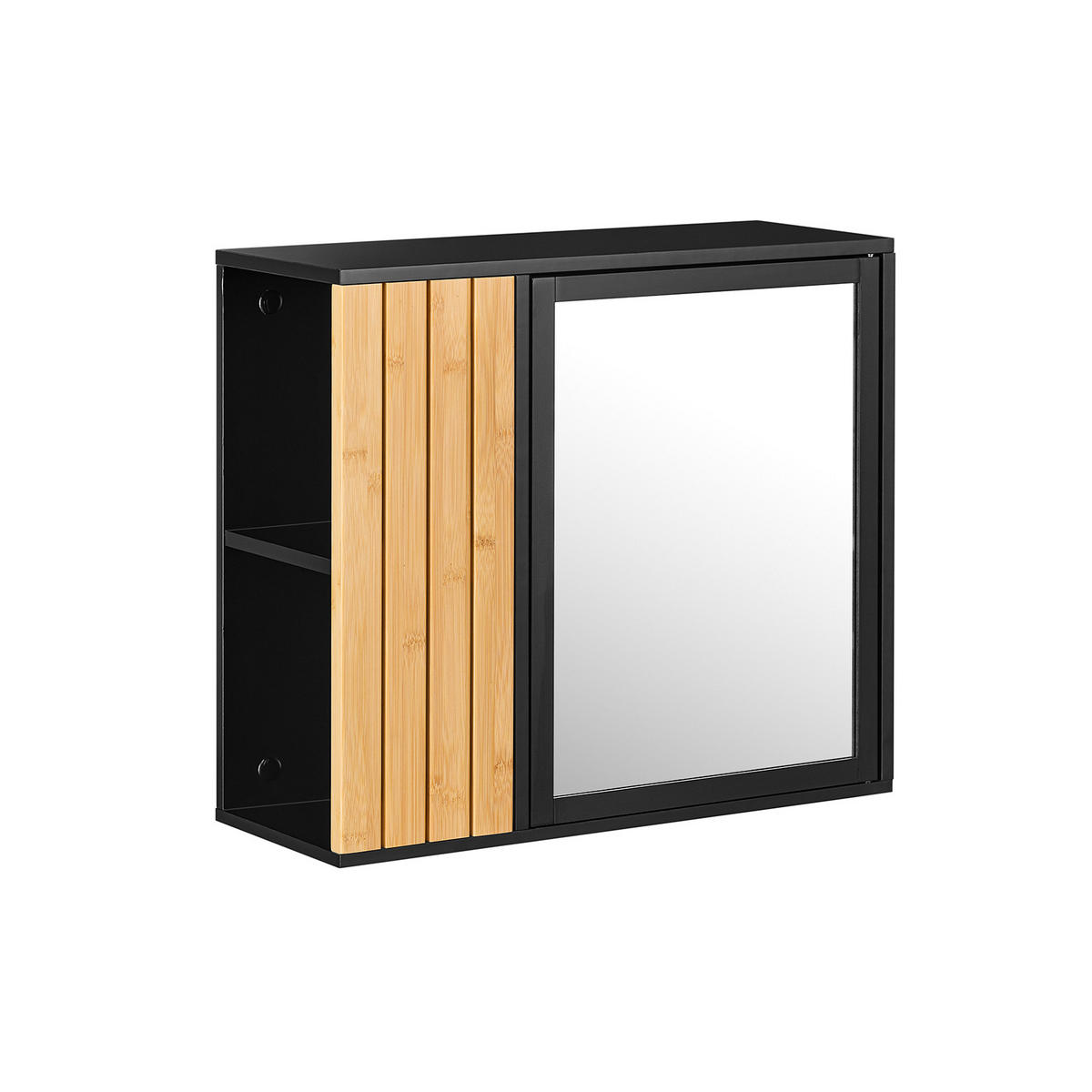 SPIEGELSCHRANK Schwarz - Schwarz, Glas/Holzwerkstoff (50/45/20cm) - SoBuy