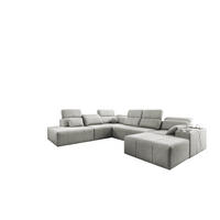 ECKSOFA Multifunktional Mindy X Stoff Verita Hellgrau Rechts - Hellgrau, Holz (359/300cm) - Kaiser Möbel