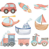 WANDAUFKLEBER 80x126cm - Fahrzeuge als Transportmittel - Multicolor, Kunststoff (80/126/0.1cm) - Wallfluent