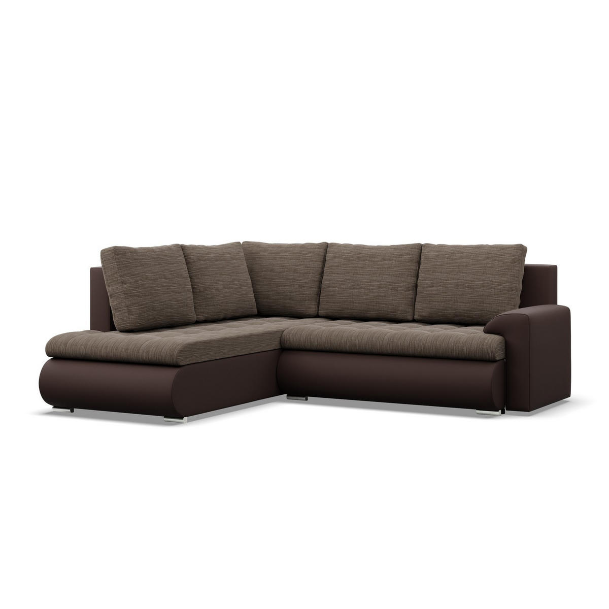 ECKSOFA LINKS MIT SCHLAFFUNKTION FORESTA, Braun + Braun - Braun, Textil (230/200cm) - Mebligo