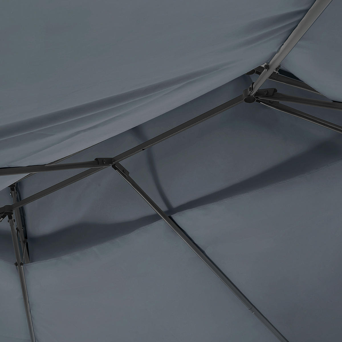 PAVILLON Stahl graphitgrau 300/400 cm Colos - Schwarz/Grau, Metall (400/300/300cm) - Beliani