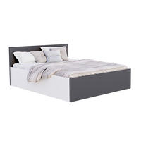 DOPPELBETT mit Bettkasten Ampo 180x200 cm weiß /Grau - Grau, Textil (180/200cm) - Meblito