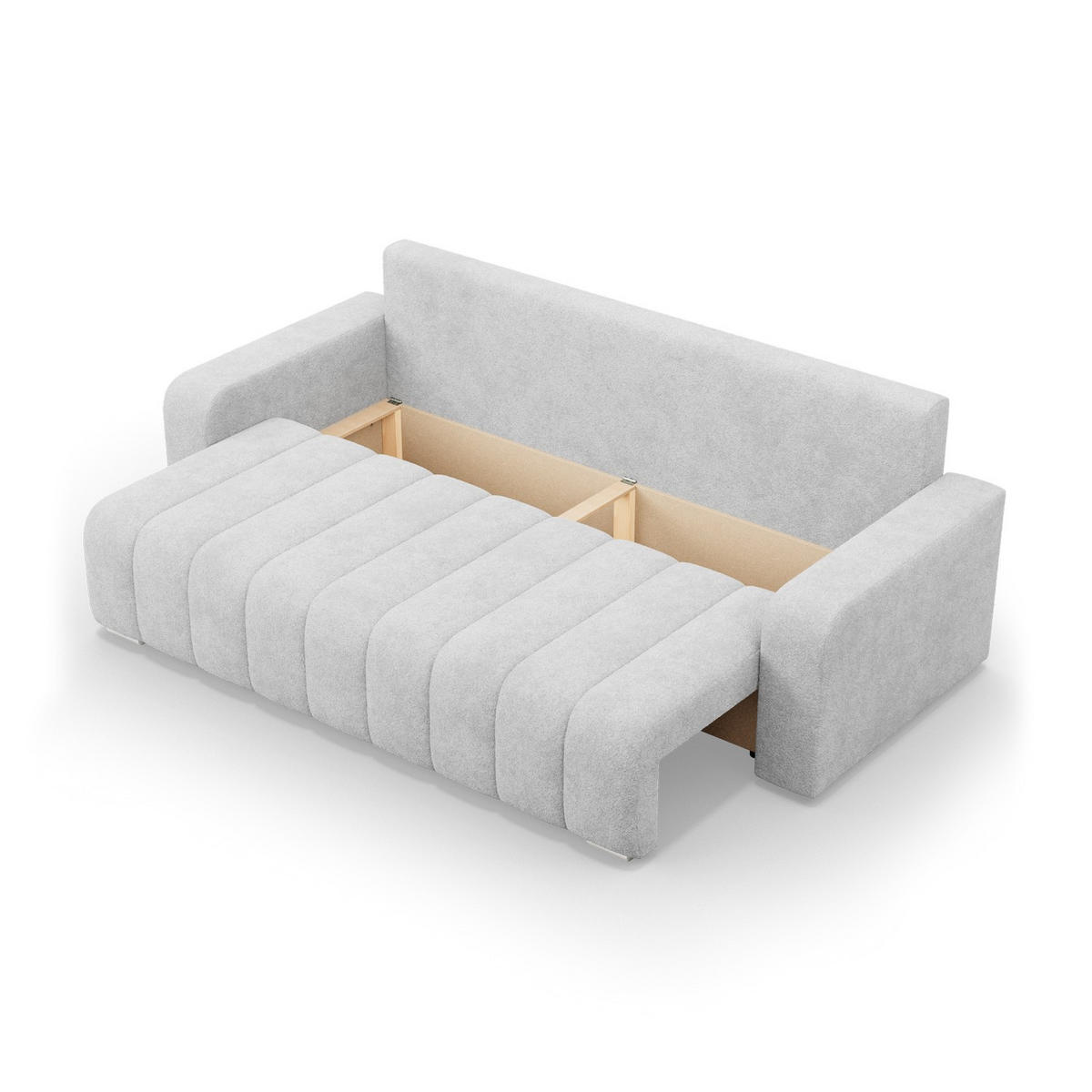 SOFA 3-SITZER MIT SCHLAFFUNKTION ABRIELLE Grau - Grau, Textil (97/87/227cm) - Mebligo