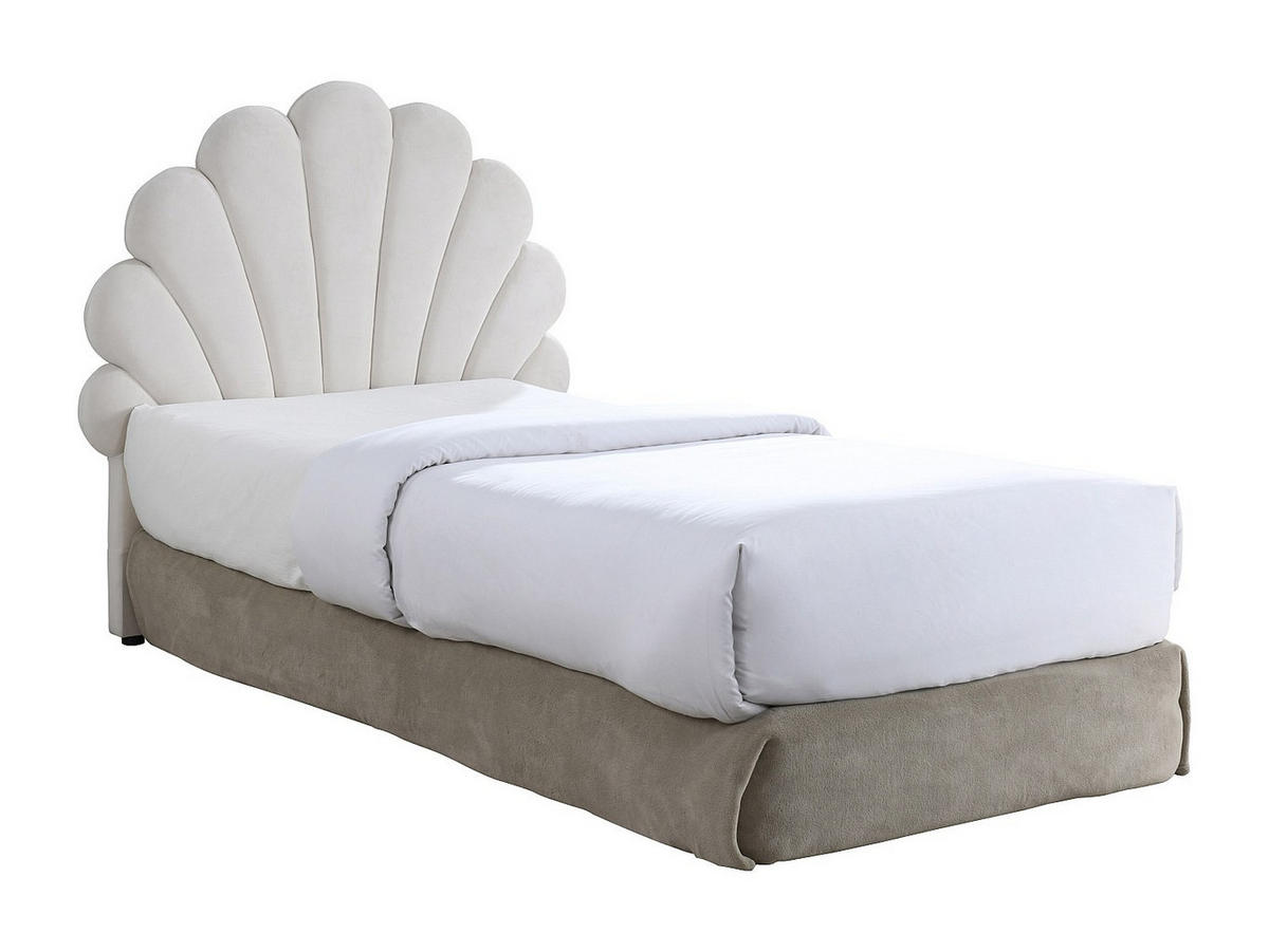 MUSCHELKOPFTEIL - 90 cm - Samt - Weiß - MOANA - Weiß, Textil (117/114.5/8cm) - Vente-Unique