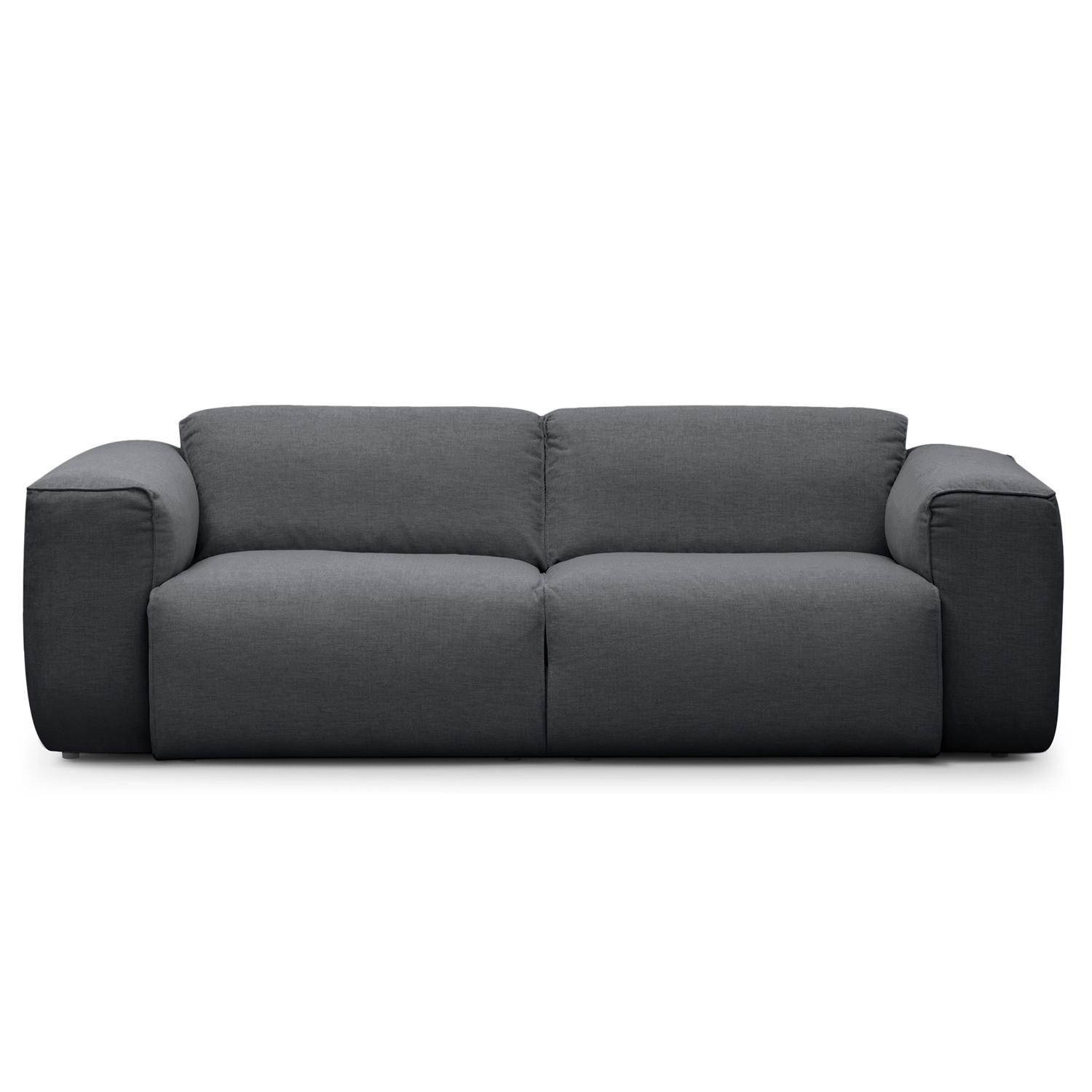 2-SITZER SOFA - Schwarz/Grau, Kunststoff/Textil (220/71/102cm) - home24