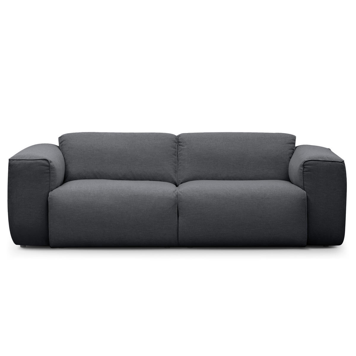 2-SITZER SOFA - Schwarz/Grau, Kunststoff/Textil (220/71/102cm) - home24