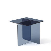 BEISTELLTISCH 45/45/51 cm aus grauem Sicherheitsglas - Grau, Glas (45/45/51cm) - BEAOK