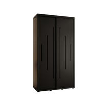 SCHWEBETÜRENSCHRANK 235,2/130/45 2-türig - Schwarz, Holz/Metall (130/235/45cm) - Abiks Möbel