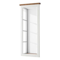 SPIEGEL - Kiefer massiv - Kiefer / Weiß - Weiß/Kieferfarben, Holz (65/149/6cm) - home24