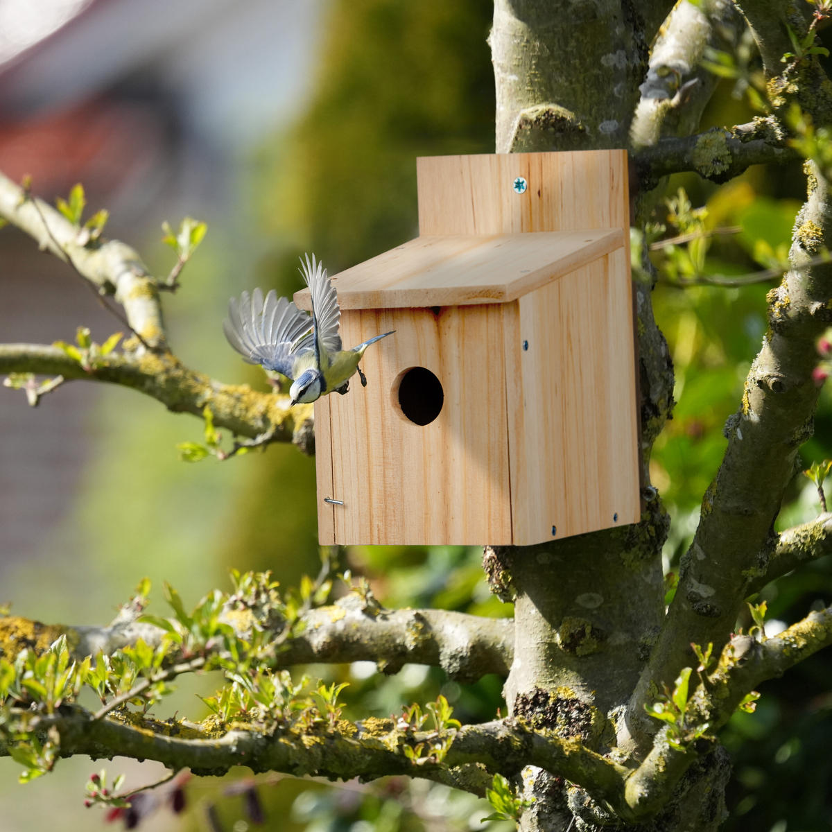 NISTKASTEN - Hellbraun, Holz (14/23/18cm) - Relaxdays