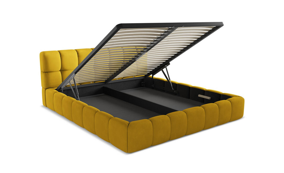 POLSTERBETT mit Bettkasten und Lattenrost 160x228 Blau - Blau/Blaugrau, Kunststoff/Textil (140/200cm) - Makamii