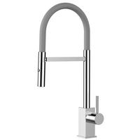 KÜCHENARMATUR, Verchromt und Grau, 2-Strahl-Brause - Grau, Metall (23/52.2/23cm) - VIZIO