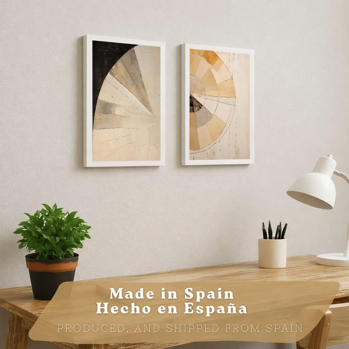 PLAKAT Sada 2 Black Abstract A3 Bílý rám - bílá, papír (29.7/1/42cm) - Nacnic