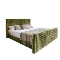 BOXBETT Mit Bettkasten, Matratze Und Topper BLANKET Stoff Bubble 140x200 cm Olive H2-Pocket - Olivgrün, Holz/Textil (140/200cm) - Kaiser Möbel