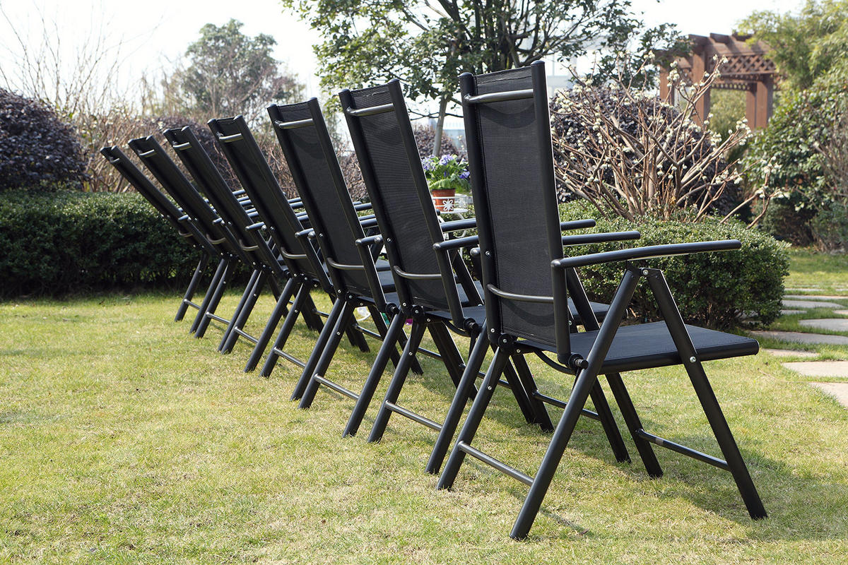 GARTENSTUHL Brescia Schwarz 2er - Set - Schwarz, Metall (66/56cm) - Concept Usine