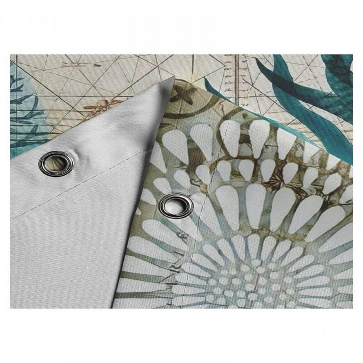 DUSCHVORHANG Schildkröte Meer Polyester schnell trocknend wasserdicht maschinenwaschbar mit Haken Badezimmer - Blau, Textil (1/1cm) - MCBOSON