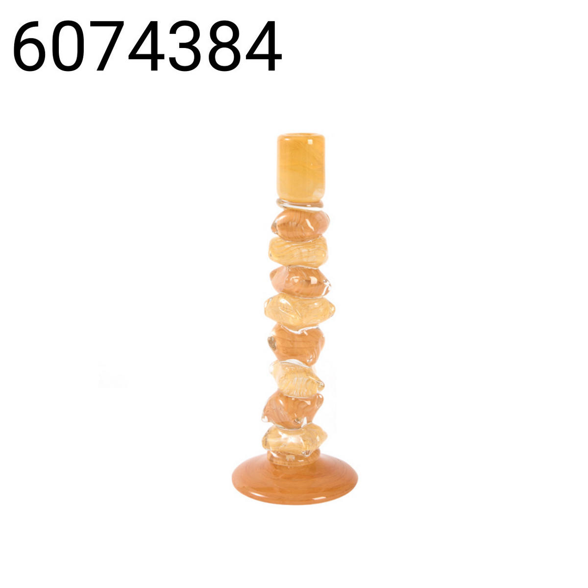 KERZENSTÄNDER Estina - Orange - 11.5/11.5/35 cm - Orange, Glas (11.5/35/11.5cm) - Light & Living