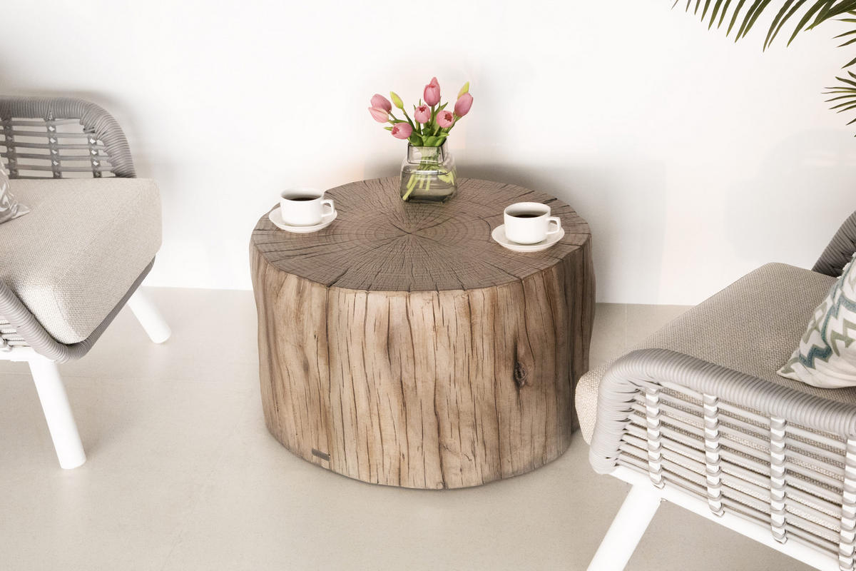 COUCHTISCH DAINTREE aus GF-Beton, Wetterbeständig, 70x67x41 cm - Rotbraun, Naturmaterialien (70/67/41cm) - Elementi