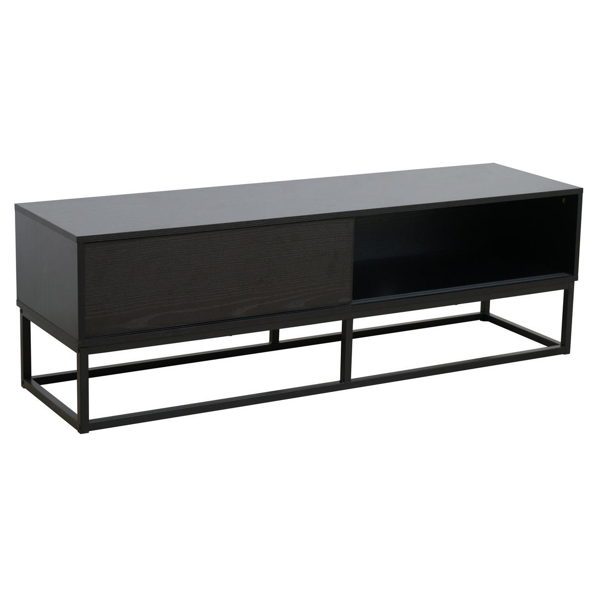 TV-SCHRANK, Schwarz - Schwarz, Holz (40/45/140cm) - Oviala