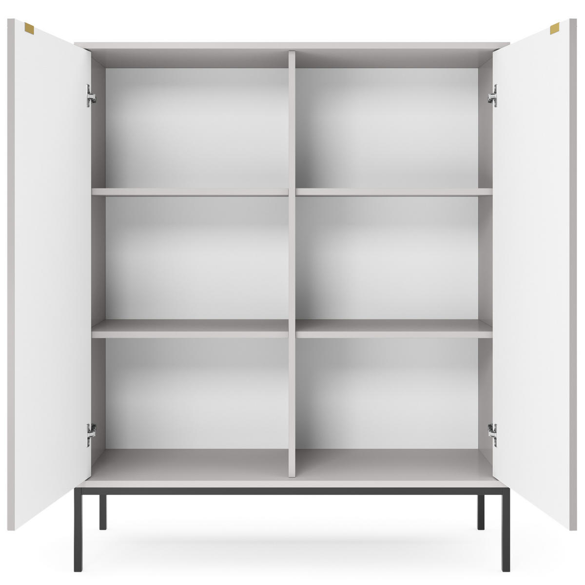 HIGHBOARD STELLARE 104/125/39 cm mit 2 Türen Grau - Grau, Holzwerkstoff (104/125/39cm) - MASSENO