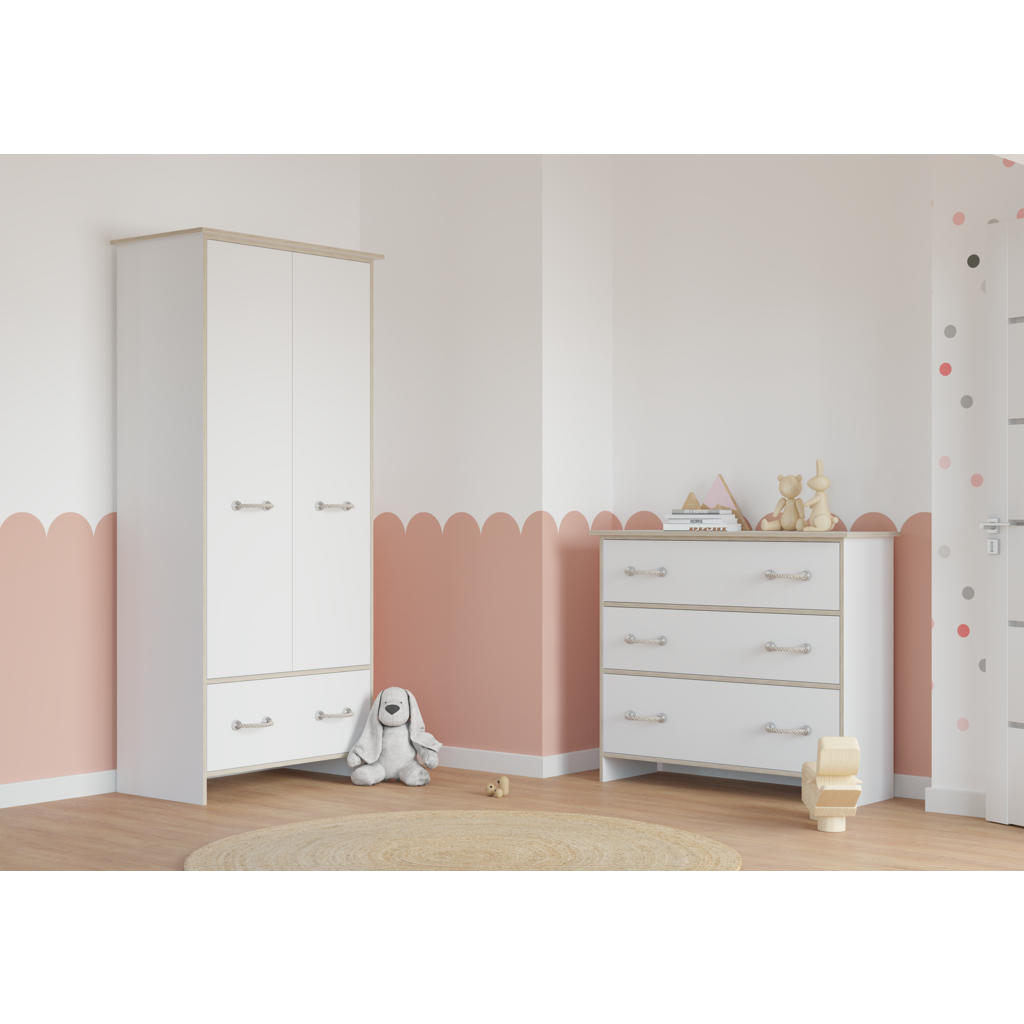 Thumbnail - Möblo Drehtürenschrank, Weiß, Holzwerkstoff, 1 Schubladen, Rechteckig, 90x200x50 cm, Schlafzimmer, Kleiderschränke, Dreh...