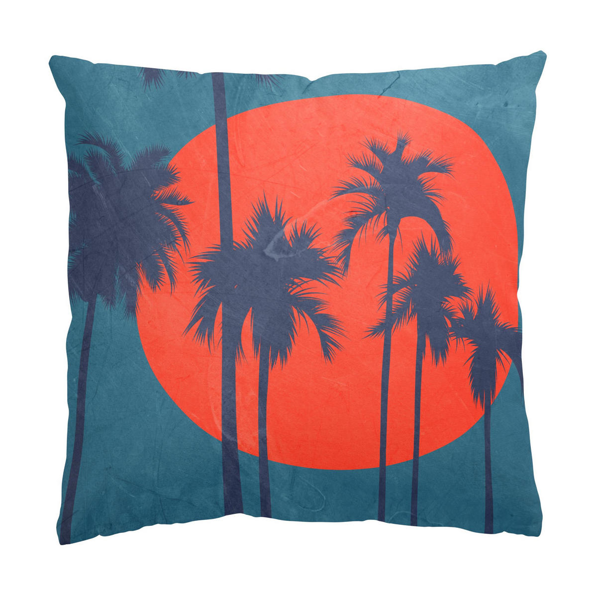 DEKOKISSEN 2er-Set Palmen Abendsonne Duo 50/50 cm - Türkis, Textil (50/50cm) - Bilderwelten