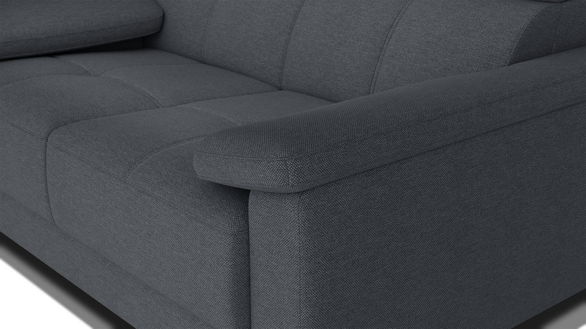 SOFA TAUNUS 2-Sitzer, graphitfarben - Schwarz/Graphitfarben, Holzwerkstoff/Textil (141/80/102cm) - Courtois Laville