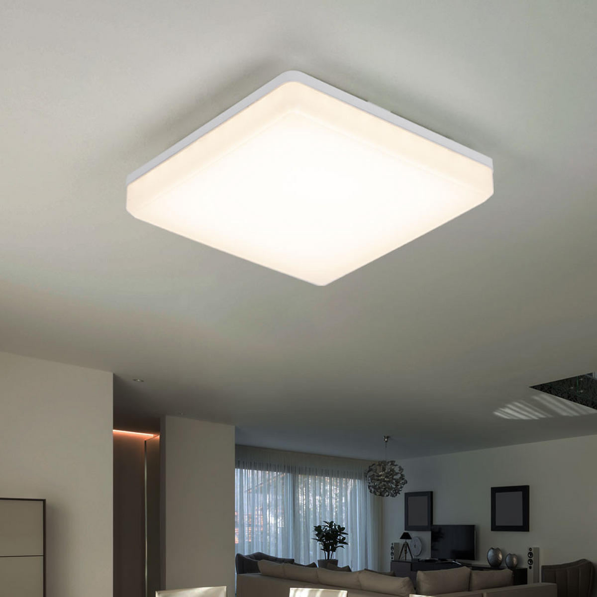 LED DECKENLEUCHTE Kunststoff Weiß Quadrat - Weiß, Kunststoff (20/20/4.75cm)