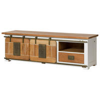 TV-BOARD Mango 160x45x50 weiß lackiert RAILWAY #501 - Weiß, Holz (160/50/45cm) - Massivmoebel24