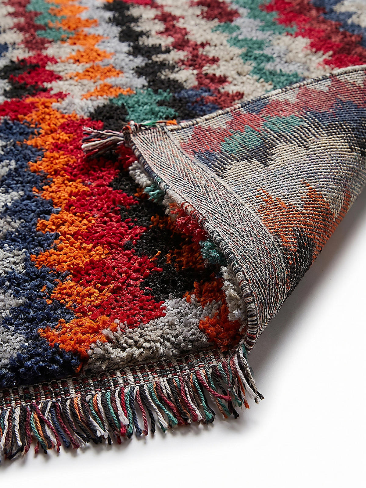 TEPPICH Hochflor mit Fransen TAFRAUT in Bunt, im Berber-Stil, aus Polyester, 200 x 300 cm - Multicolor, Textil (300/200cm) - KADIMA DESIGN