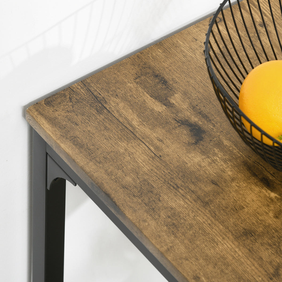 BARTISCH Set 3-teilig, Esstisch mit 2 Barhocker, Küchentresen mit Barstühlen - Braun, Metall (45/87/89cm) - HOMCOM