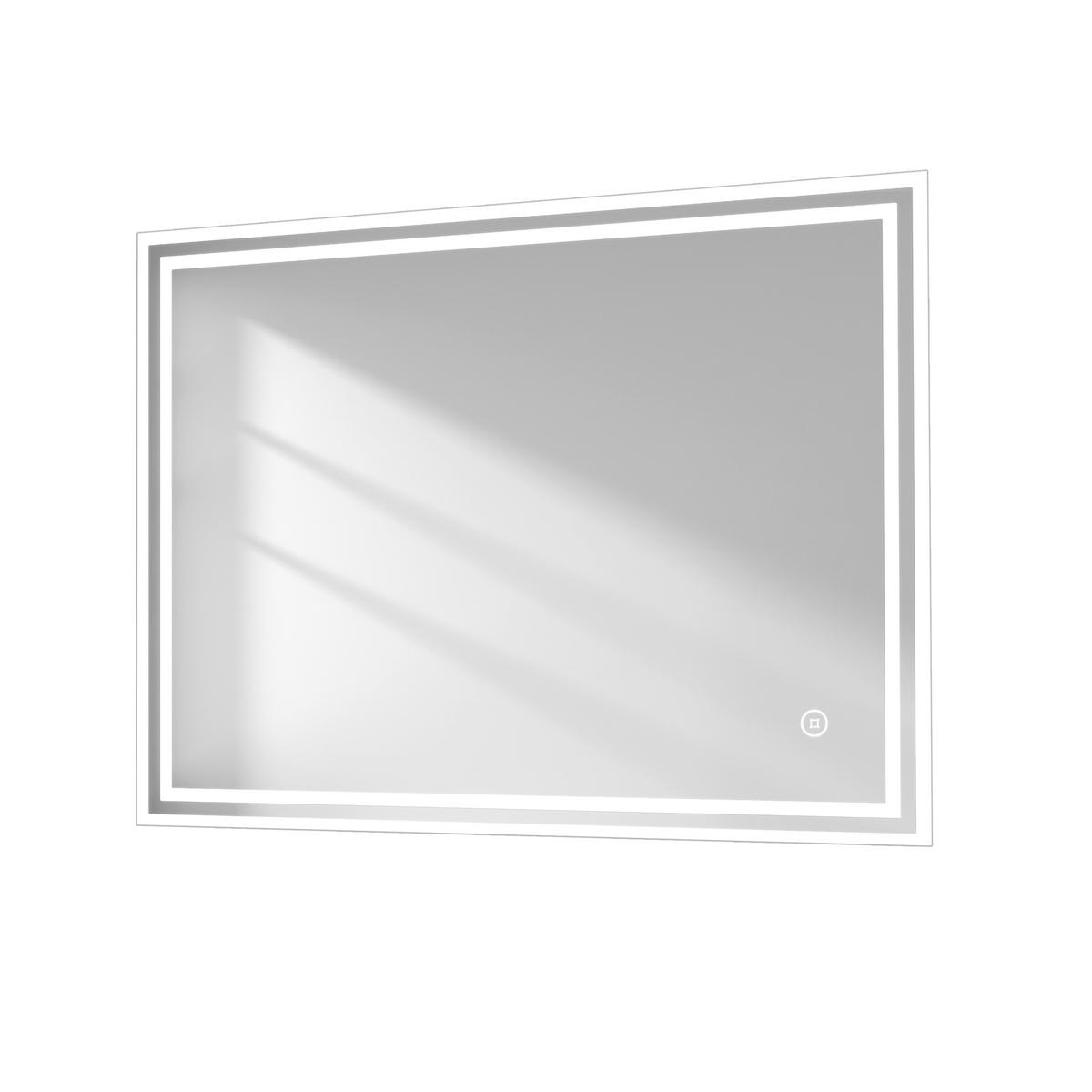 BADSPIEGEL mit Beleuchtung 90/70/3,5 cm - Weiß, Glas (70/3.5/90cm) - EMKE