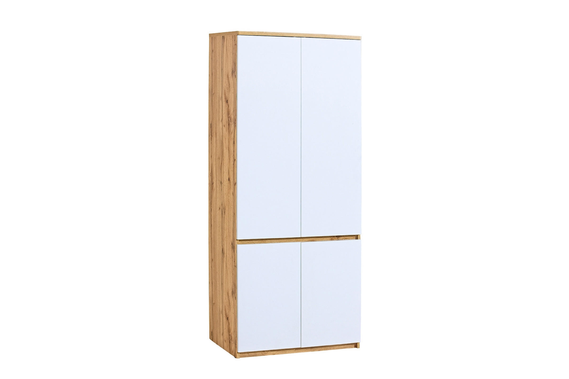KLEIDERSCHRANK ARCO 01 80 cm in Weiß Arctic Matt / Wotan Eiche - Eiche Wotan/Weiß, Holzwerkstoff (80/195/52cm) - Deine Möbel 24