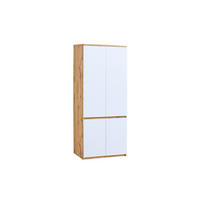 KLEIDERSCHRANK ARCO 01 80 cm in Weiß Arctic Matt / Wotan Eiche - Eiche Wotan/Weiß, Holzwerkstoff (80/195/52cm) - Deine Möbel 24