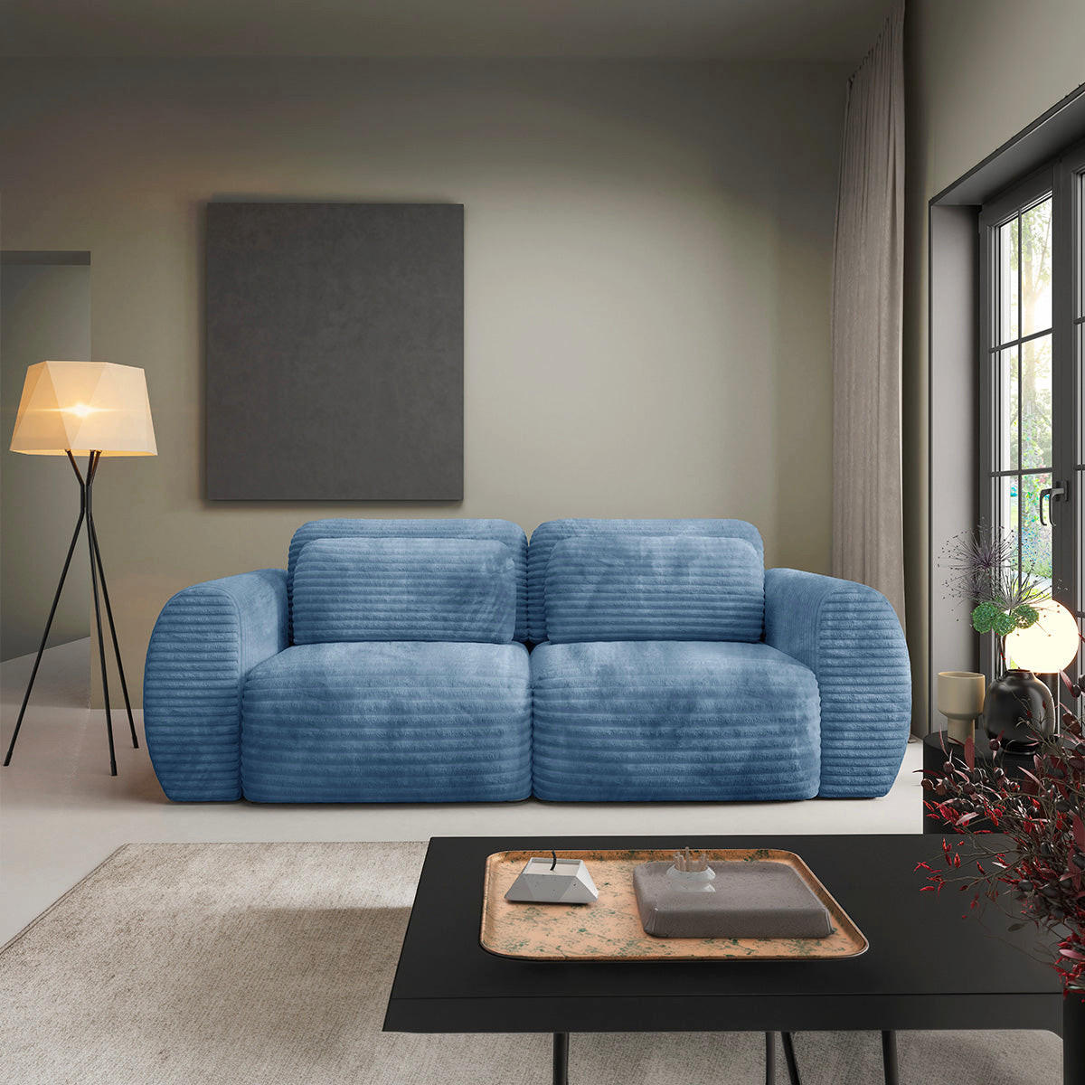 SOFA Camilla 3 Sitzplätze Hellblau - Blau, Holz (266/95/121cm) - Petits-meubles