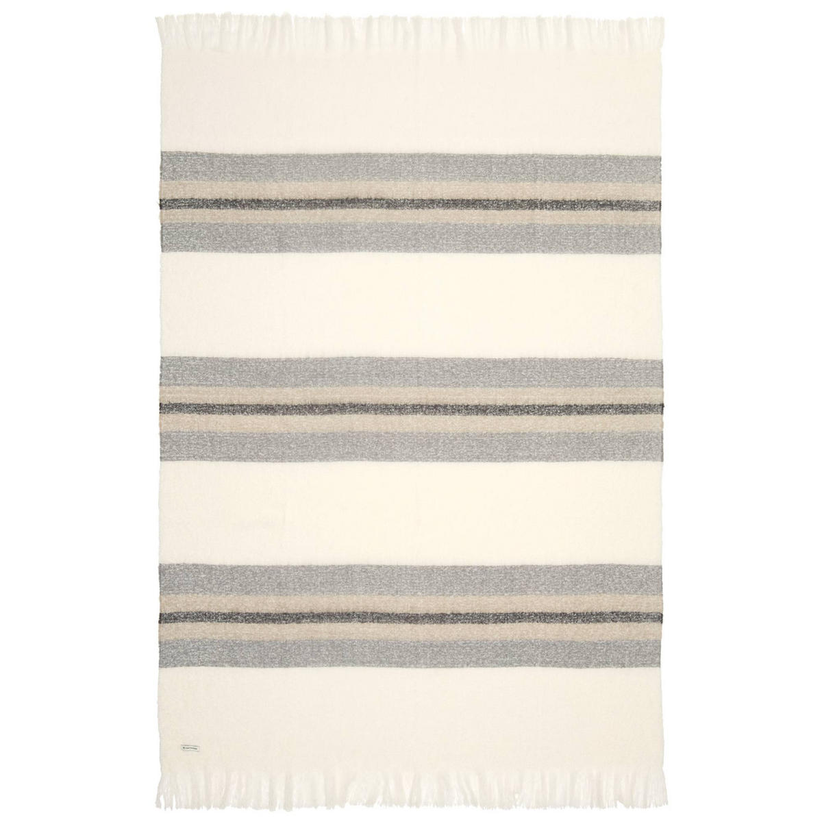WOHNDECKE BOUCLÉ STRIPE - Beige, Textil (145/200cm) - Tom Tailor