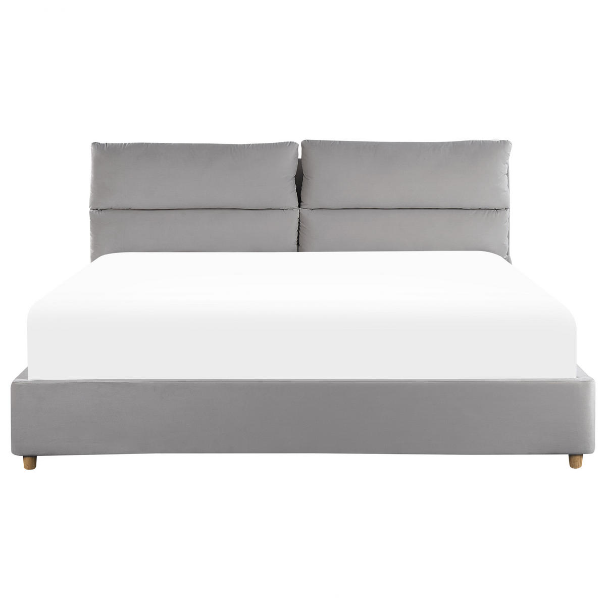 POLSTERBETT 180/200cm Hellgrau Batilly - Hellgrau, Textil (180/200cm) - Beliani