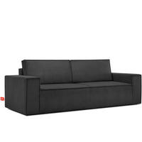3-SITZER-SCHLAFSOFA NAPI in Pet Friendly Cord-Stoff, dunkelgrau - Dunkelgrau/Schwarz, Textil (244/89/101cm) - KONSIMO®