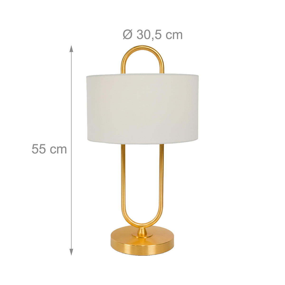 TISCHLAMPE - Multicolor, Textil/Metall (30.5/30.5/55cm) - Relaxdays