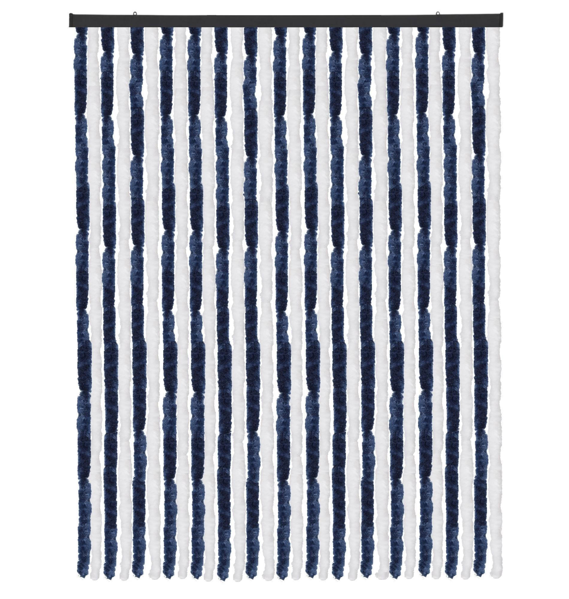 FLAUSCHVORHANG (140x220 cm) Türvorhang in "Dunkelblau-Weiß" - Blau, Kunststoff (140/2/220cm) - Arsvita