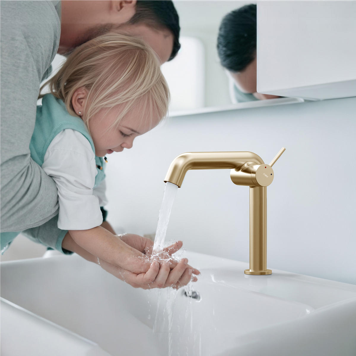 WASCHTISCHARMATUR Ventilkernzertifizierung Champagnergold 15cm - Goldfarben, Metall (20/7.6/22.2cm) - EMKE