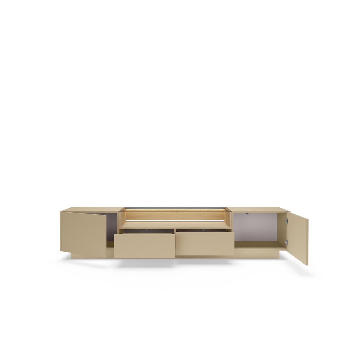 TV-SCHRANK: Kakao + Cremona-Eiche, 203 x 43,4 x 39,5 cm - Braun, Holzwerkstoff (203/43.4/39.5cm) - 3XE LIVING