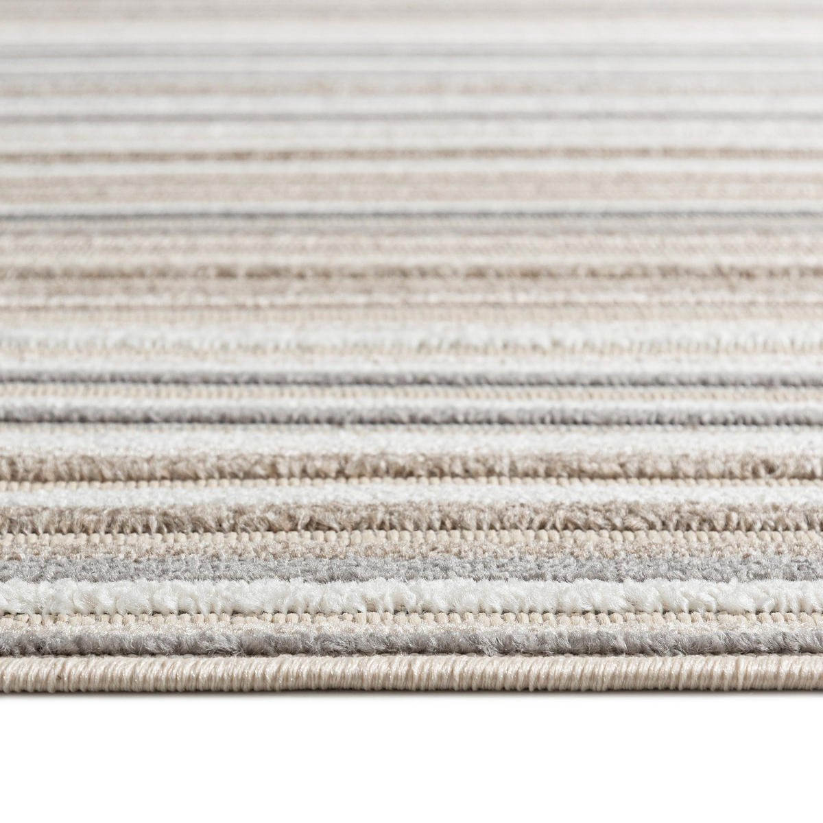 TEPPICH In-Outdoor Beige Abstract, Streifen - Kurzflor Rechteckig Creme - 140 x 200 cm - Beige/Braun, Textil (140/200cm) - Mazovia