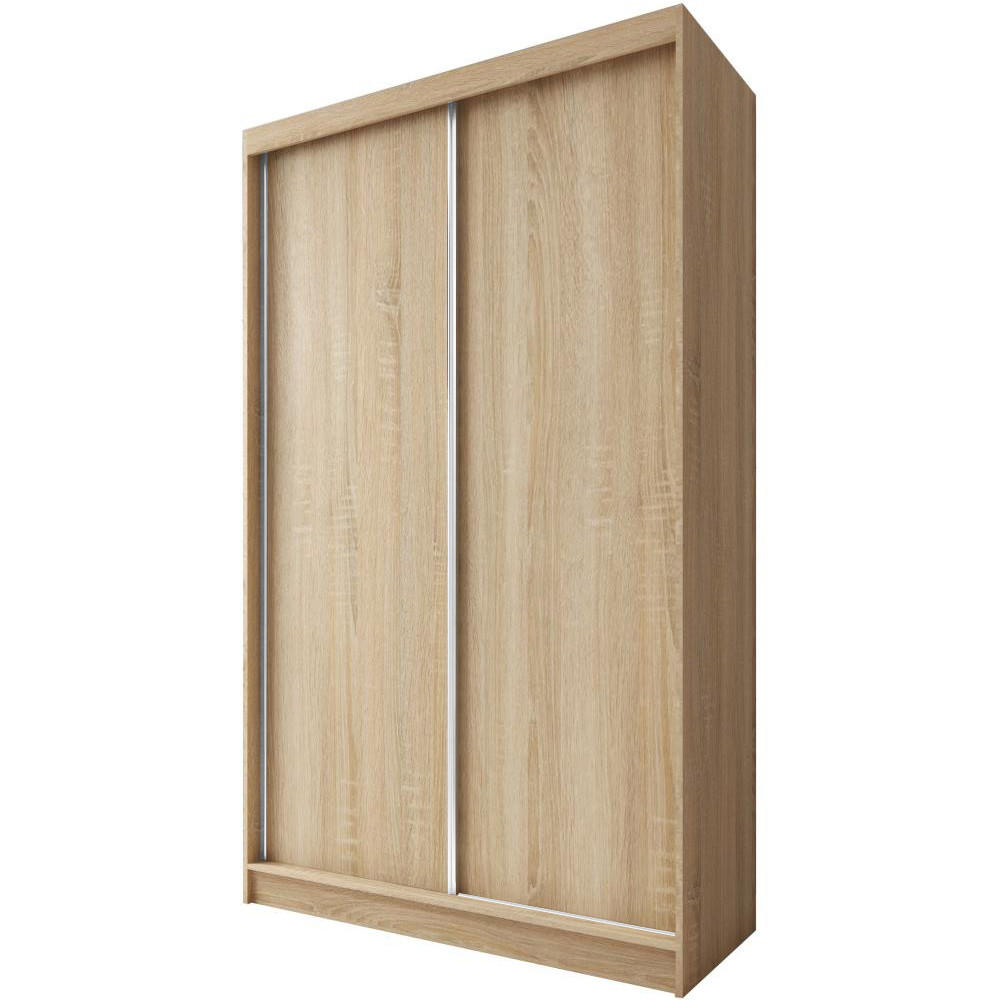 SCHWEBETÜRENSCHRANK Mario 120/216/61 eiche Sonoma - Sonoma Eiche, Holzwerkstoff (120/216/61cm) - Beautysofa