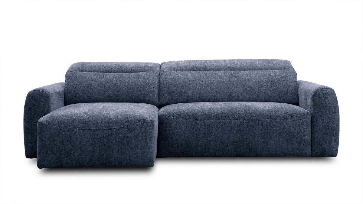 ECKSOFA NERO 4-Sitzer, dunkelblau - Schwarz/Dunkelblau, Holz/Textil (272/81/159cm) - Courtois Laville