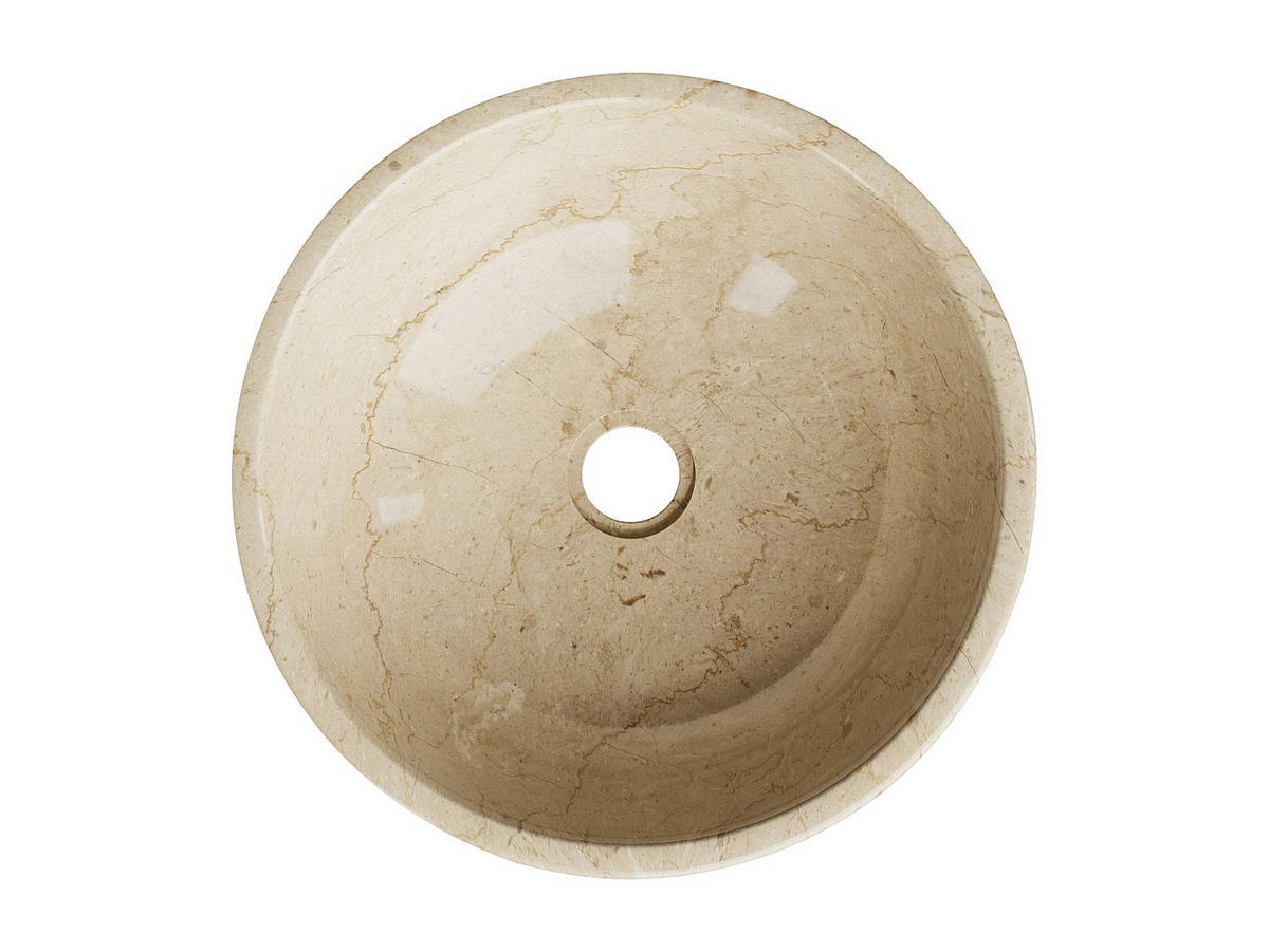 AUFSATZWASCHBECKEN aus Marmor - Cremefarben - 40 cm - LAVINO - Creme, Stein (40/15/40cm) - Vente-Unique