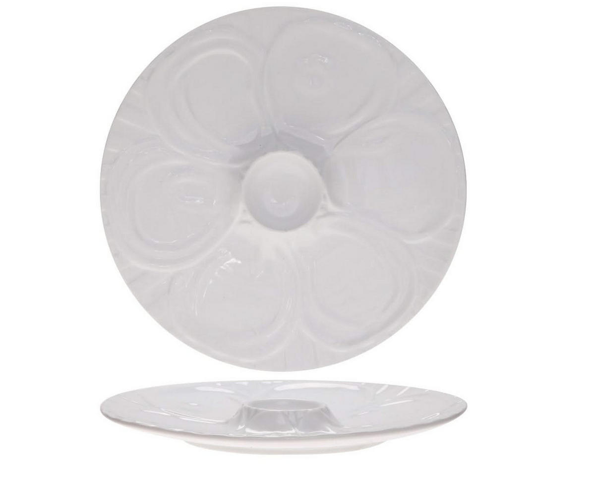 ESSTELLER Austern-Teller Weiß ø 29 cm - Weiß, Keramik (28.5cm) - Cosy & Trendy