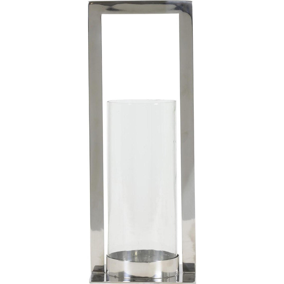 WINDLICHT JELCO 15x40 cm, Nickel/Glas, silber - Silberfarben, Glas (15/40/15cm) - Light & Living