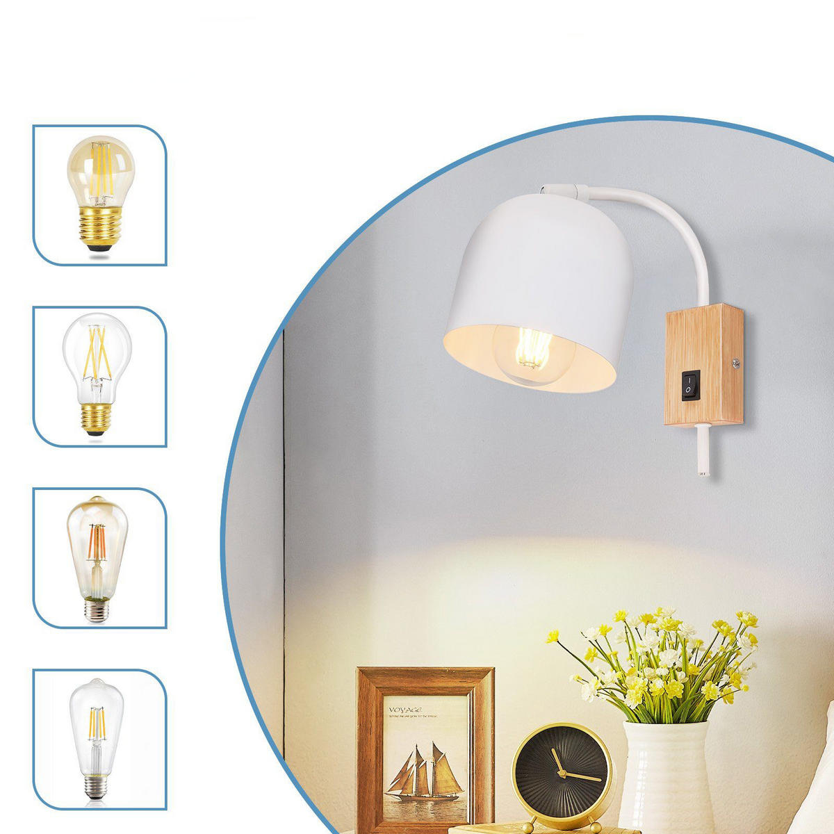 WANDLEUCHTE Vista 21.7/20.5/12.3 cm - Weiß, Metall (20.5/12.3/21.7cm) - ZMH