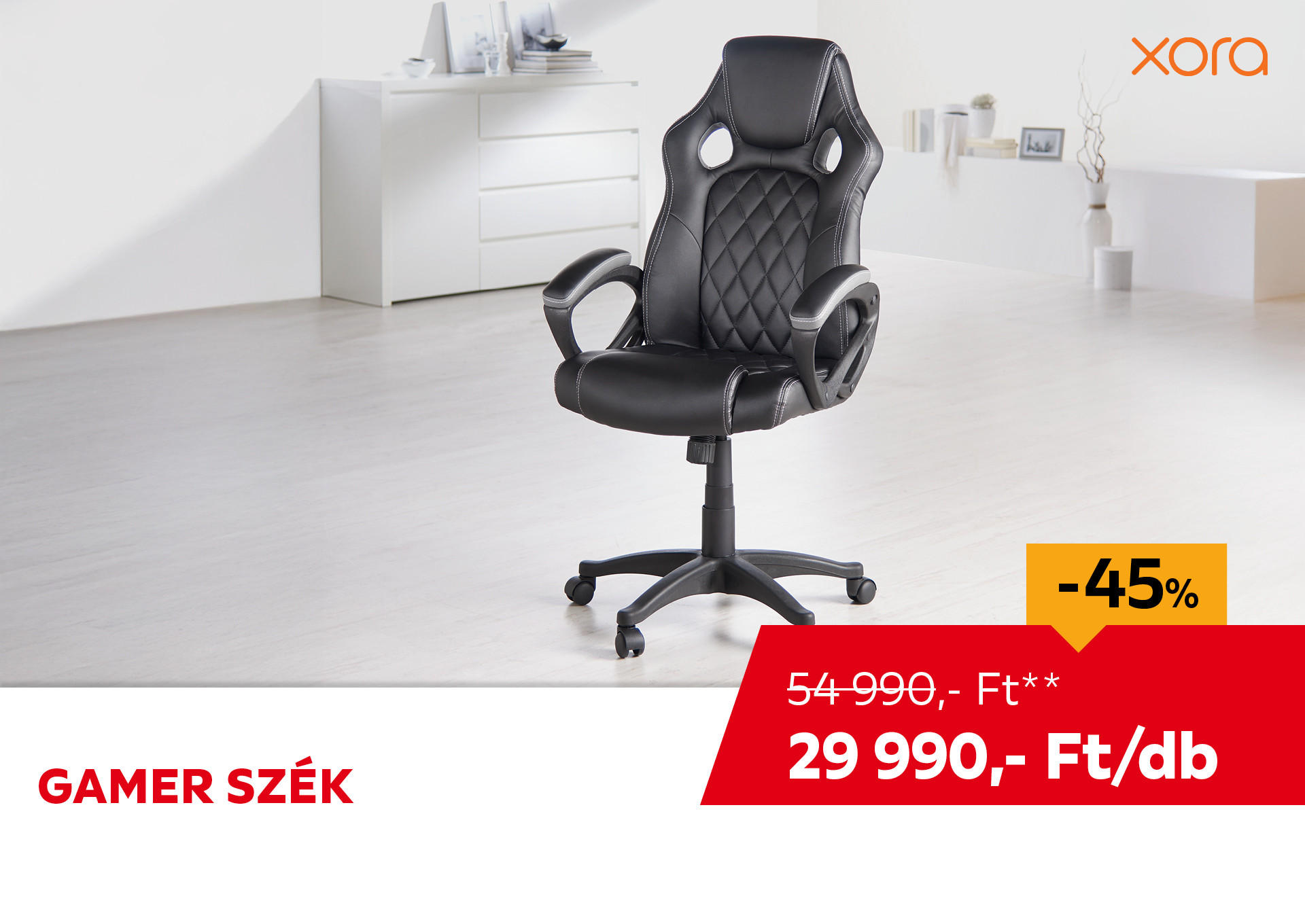 GAMER SZÉK Kiemelt termék 54990 Ft.- helyett 29990 Ft.-